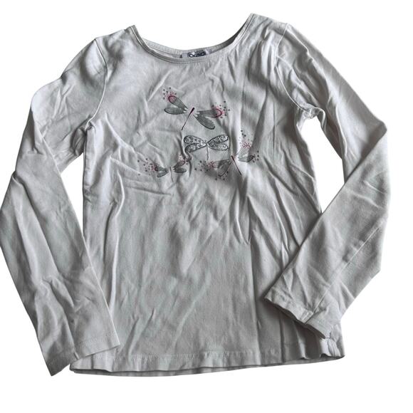 Okaidi White Dragonfly Long Sleeve T-Shirt - Size 8 - Picture 1 of 3